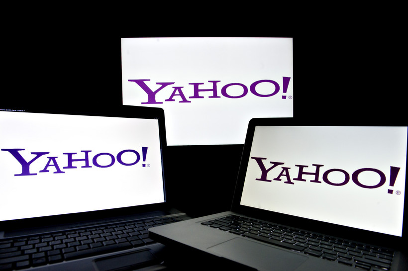 Logo Yahoo. Fot. Daniel Acker/Bloomberg