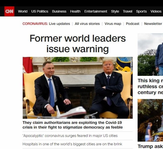 Zrzut ekranu ze strony głównej CNN