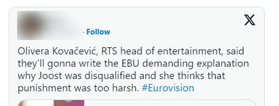 Objava na Iksu (Tviteru)