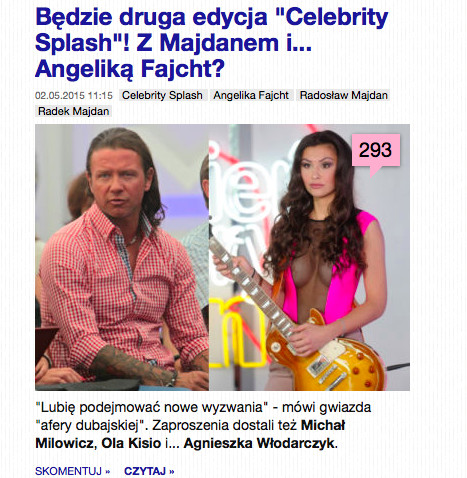 Celebrity Splash, fot. screen z pudelek.pl