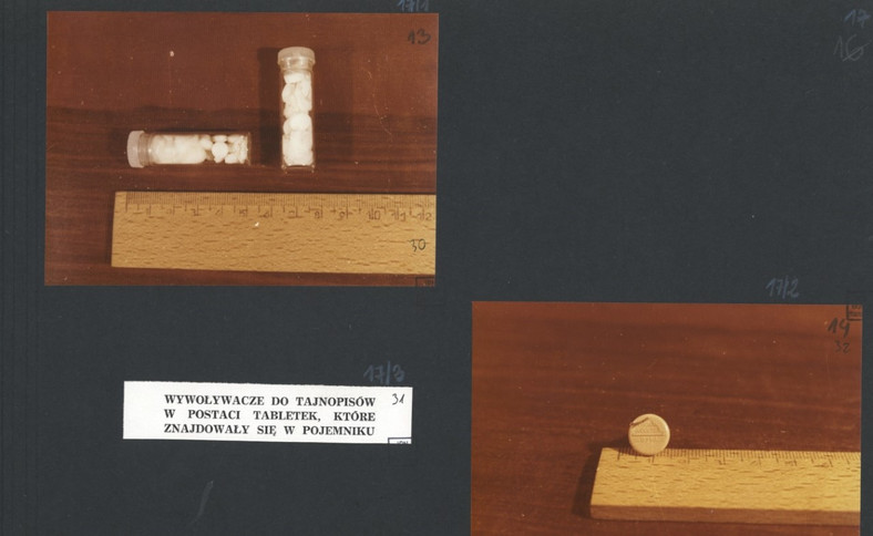 Tabletki do wywoływania tajnopisów zabezpieczone przez kontrwywiad PRL pod koniec lat 70