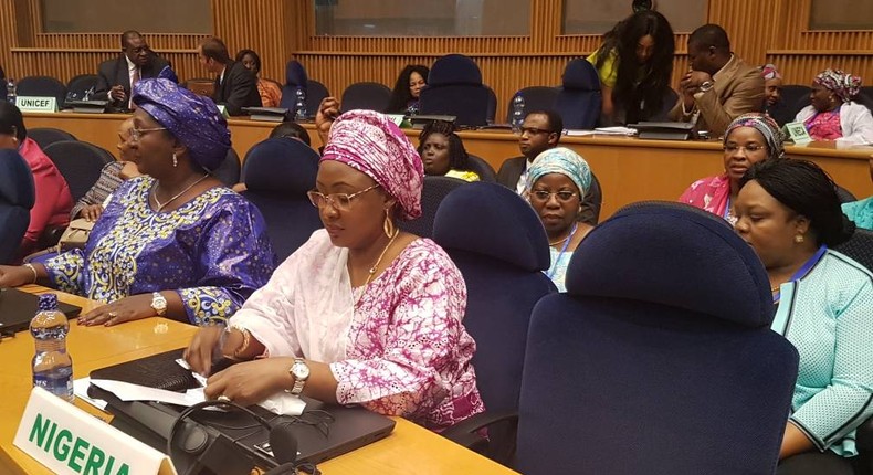 First Lady, Aisha Buhari at the 15th Organization of African First Ladies against HIV/AIDS (OAFLA) meeting in Addis Ababa, Ethiopia