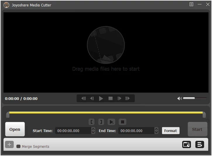 Główne okno programu do edycji i konwersji plików audio i wideo - Joyoshare Media Cutter