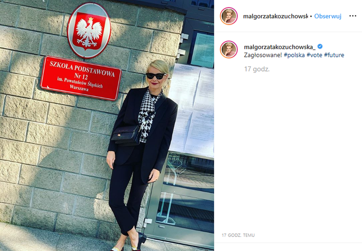 Małgorzata Kożuchowska na wyborach