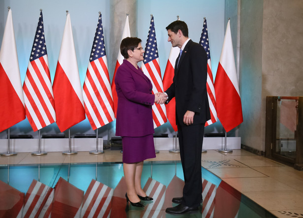 Premier Beata Szydło i przewodniczący Izby Reprezentantów USA Paul Ryan, PAP/Paweł Supernak