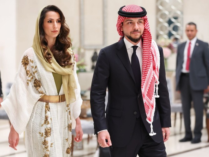 Mladenci -  Radžva al Saif i prestolonaslednik princ Husein