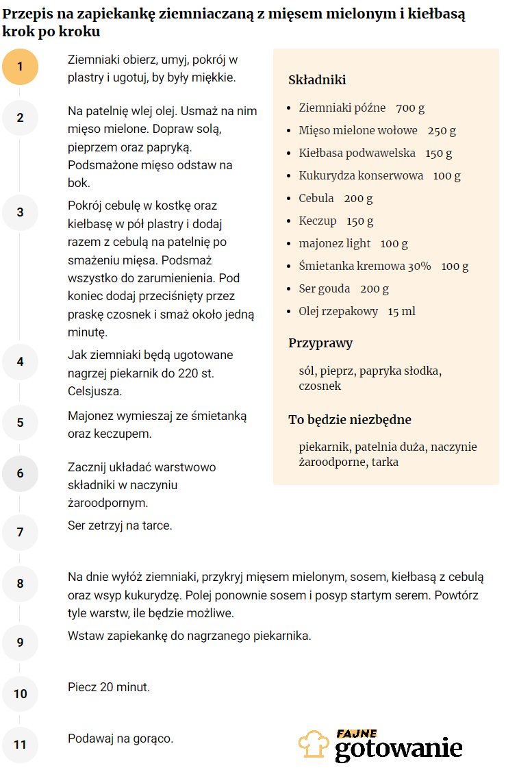 Przepis na zapiekankę ziemniaczaną z mięsem mielonym