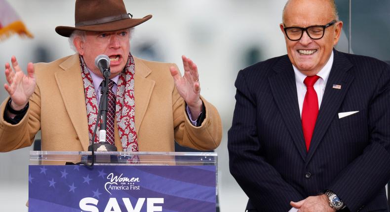 John Eastman appeared alongside Rudy Giuliani at a pro-Trump rally on the day of the Capitol riot.