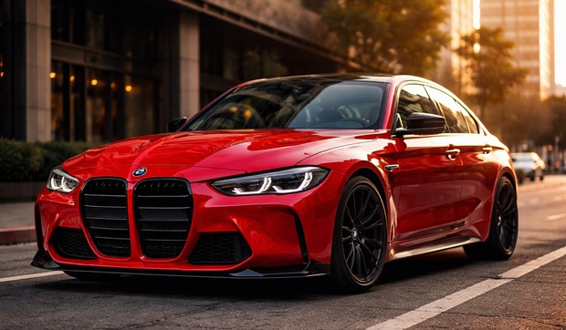 Crveni BMW  M3, ilustracija