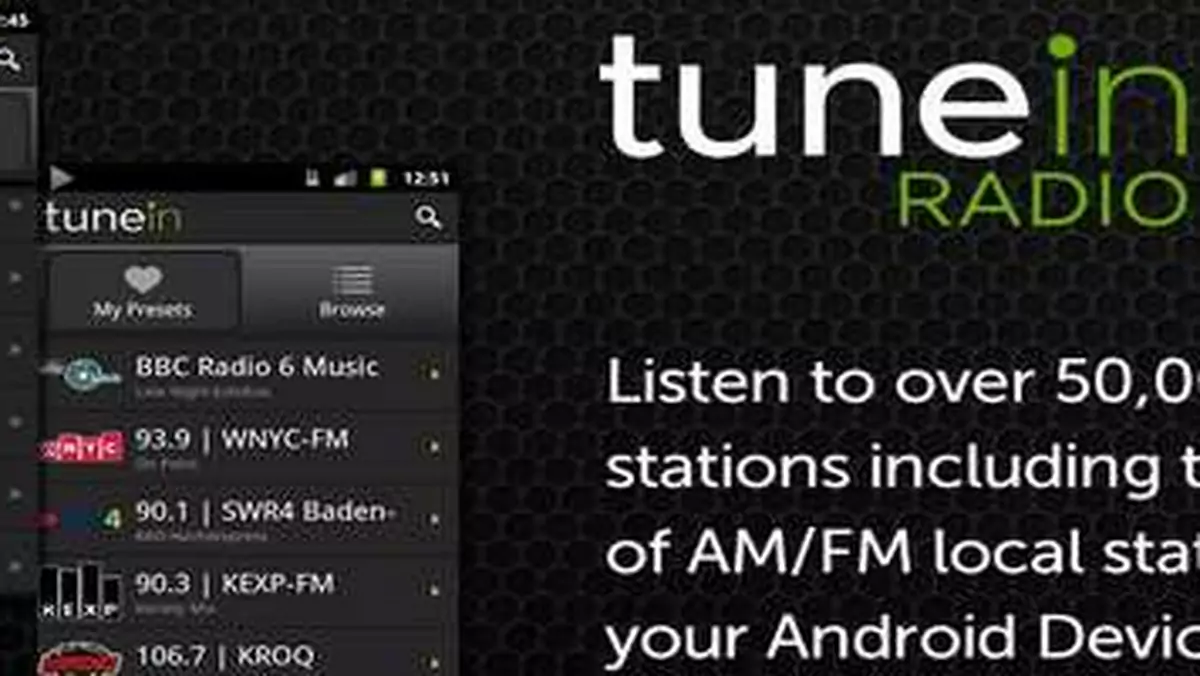 Android: TuneIn Radio – test radia internetowego