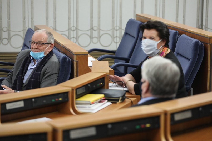 Senatorowie Jerzy Fedorowicz, Ewa Matecka, Bogdan Borusewicz