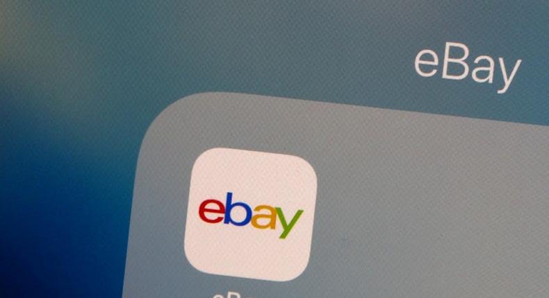 The eBay logo is pictured on a phone screen in this photo illustration in New York, U.S., July 23, 2019. REUTERS/Brendan McDermid/Illustration