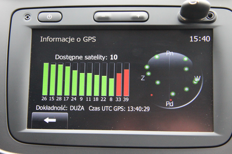 Dacia Media Nav: wbudowany odbiornik GPS