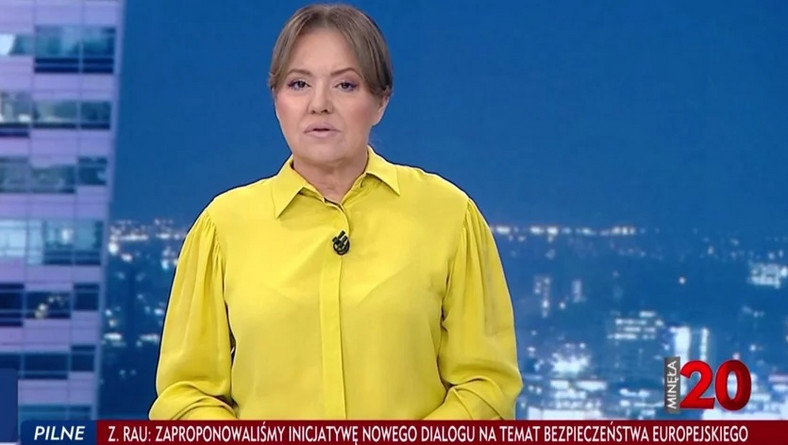 Danuta Holecka w studiu TVP Info