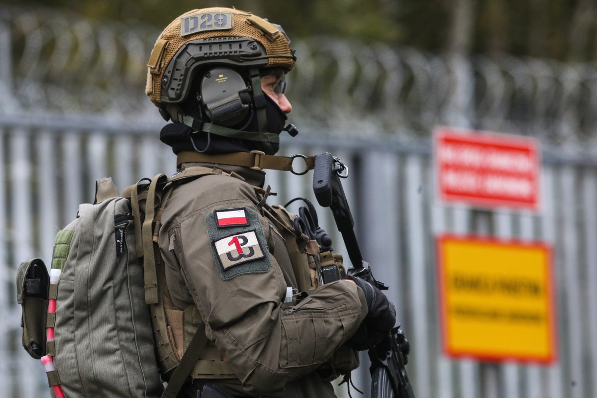 Żołnierz na granicy polsko-białoruskiej