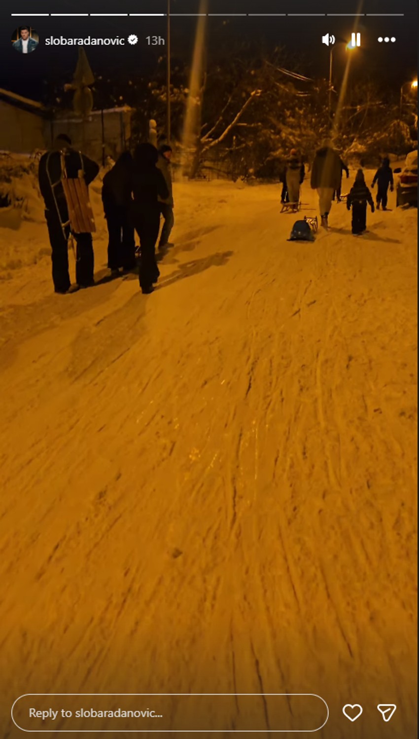 Sloba Radanović se sanka sa sinom Damjanom u Višnjičkoj banji