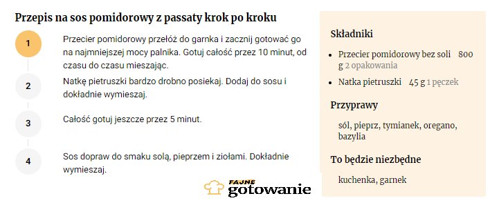 Przepis na sos pomidorowy z passaty