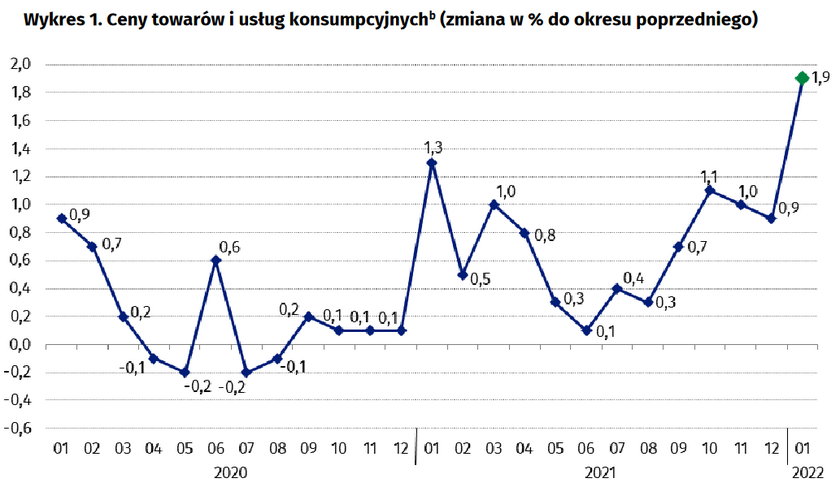 GUS inflacja styczeń wykres