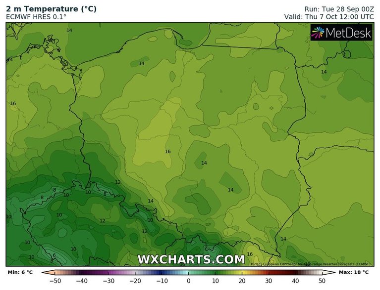 W połowie przyszłego tygodnia zapowiadamy spadek temperatury