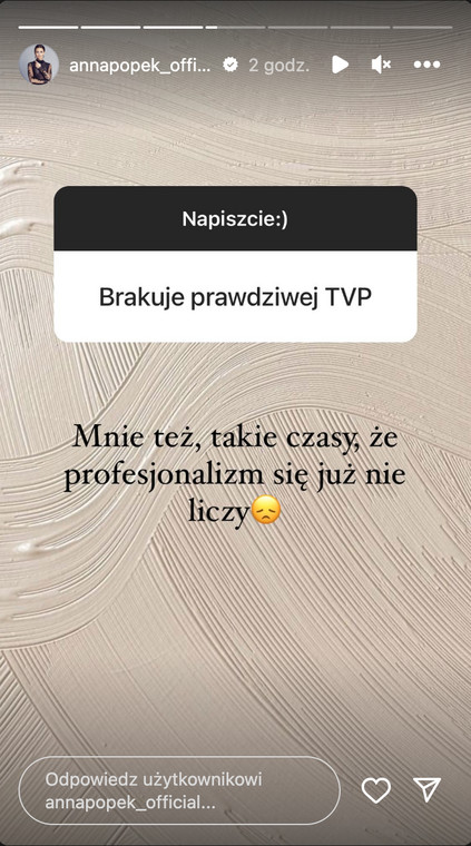 Anna Popek komentuje zmiany w TVP