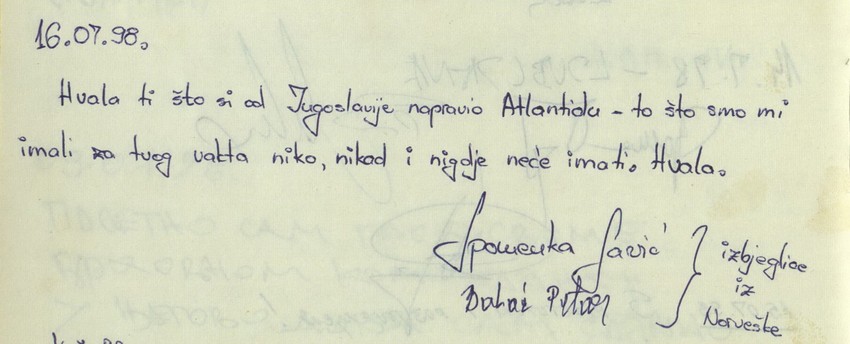 Knjiga utisaka, Kuća cveća 1998.