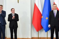 Od lewej: Maciej Wąsik, Mariusz Kamiński i Andrzej Duda.