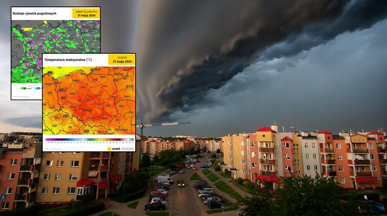 Burze będą dziś nadal nękać Polskę (mapy: meteologix.com)