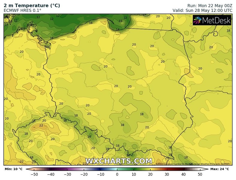 Temperatura spadnie i miejscami nawet w dzień możemy mieć mniej niż 20 st. C