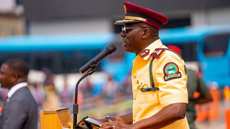 Lagos Gov Sanwo-olu addresses new recruits of LASTMA in Lagos on Wednesday, Feb 5, 2020 (Twitter: @Mr_Jags)