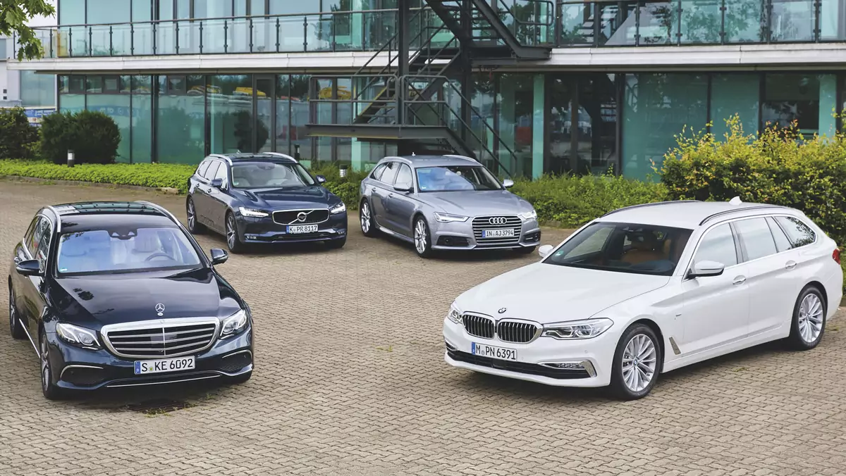 BMW serii 5 kontra Mercedes E220d, Volvo V90 D4 i Audi A6 - oto flota marzeń