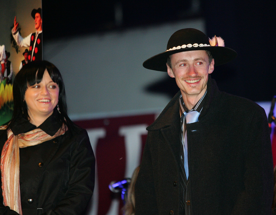 Adam Małysz z żoną Izabelą w 2007 roku