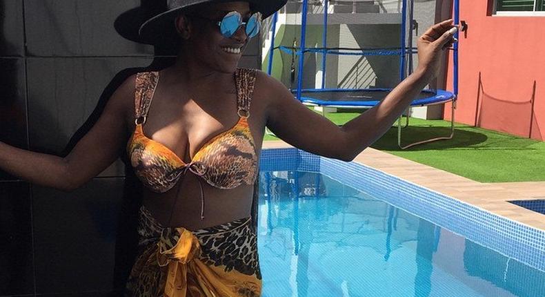 Annie Idibia shows off bikini body 