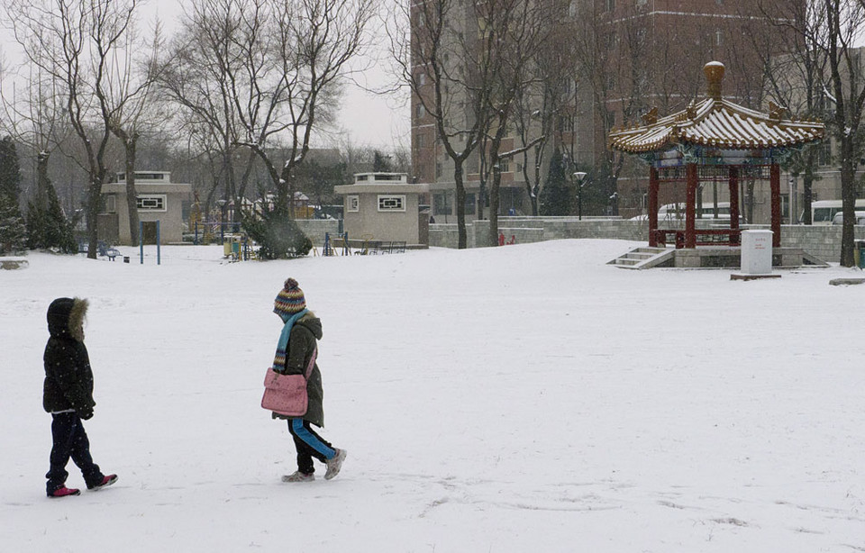 Chiny - Pekin - wreszcie spadł śnieg!