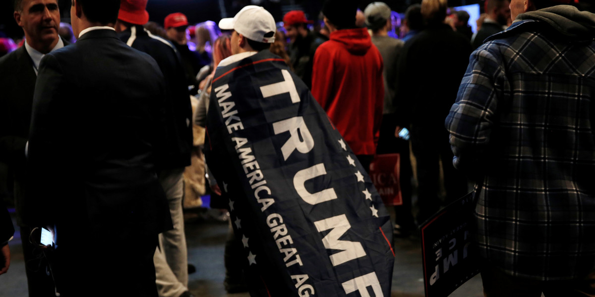 Trump supporters at Thursday night's Cincinnati event.