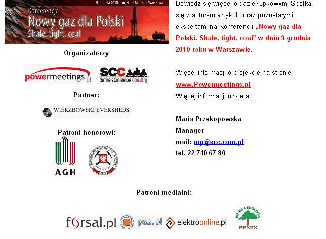 „Nowy gaz dla Polski. Shale, tight, coal”