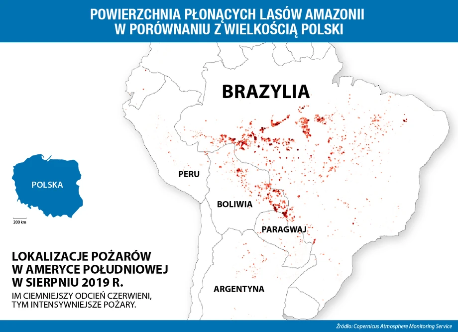 Pożary lasów Amazonii