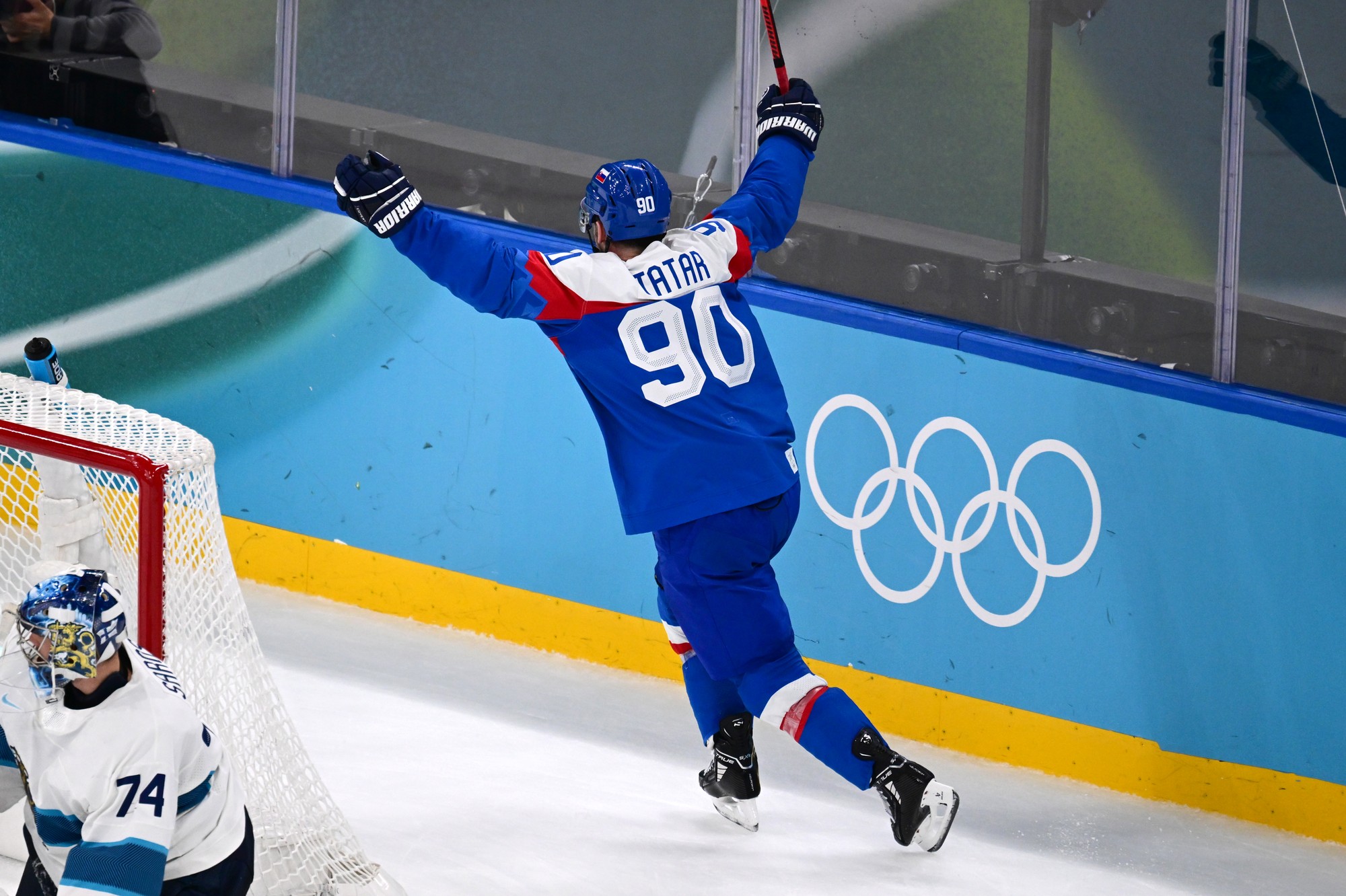 Kapitán Tomáš Tatar (Slovensko) sa teší z gólu na 1:2. 