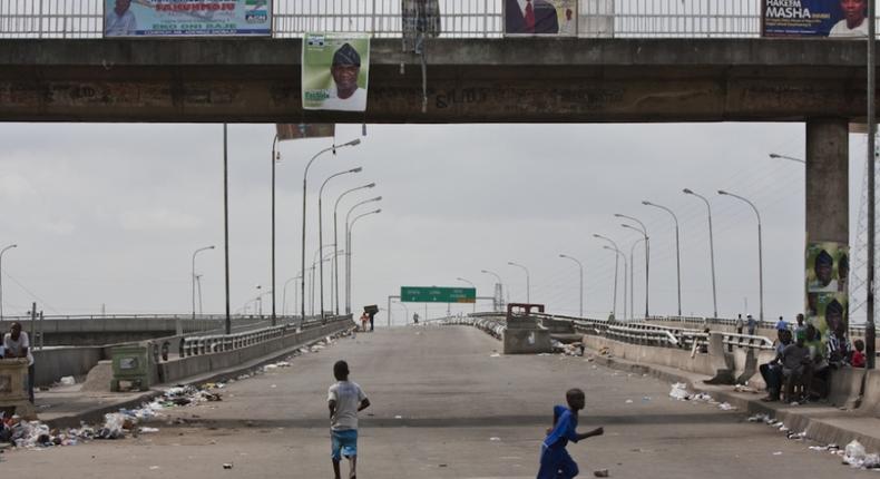 Children playing on a highway in Lagos [Public Radio]