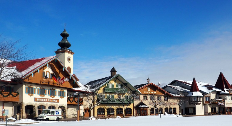 If you visit Frankenmuth, Michigan, during the holidays, you'll feel like you're in a quaint European town.T-I/Shutterstock