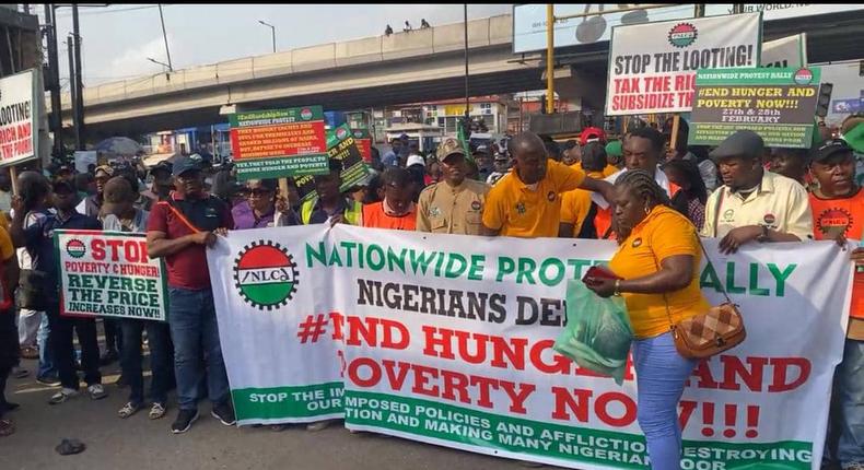NLC members protesting in Lagos [Punch]