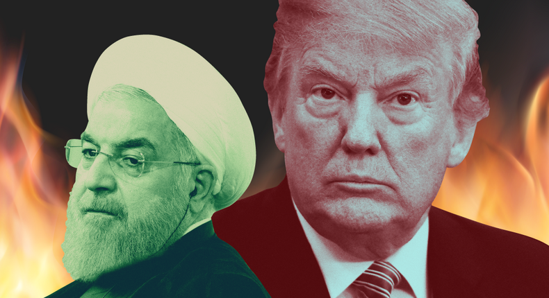 Donald Trump and Iran's president Hassan Rouhani.