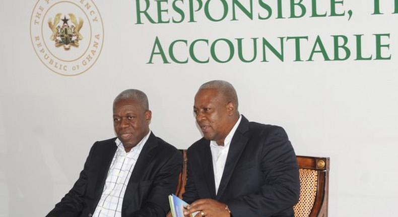 President John Mahama with Vice President Amissah-Arthur