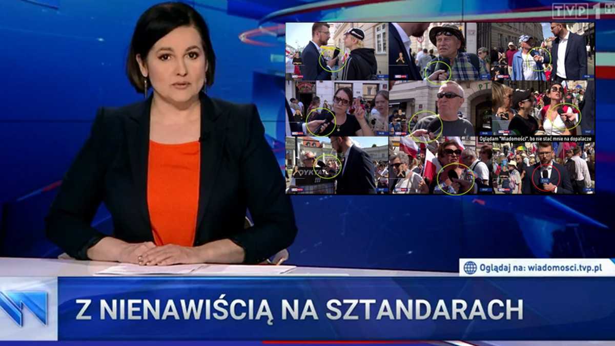 "Odważny reporter". Kontrowersje wokół materiału "Wiadomości" z marszu