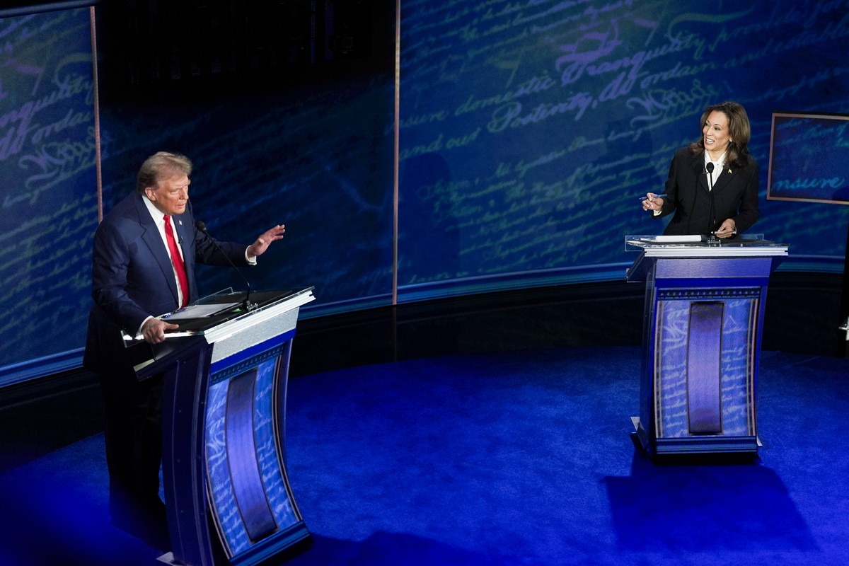Kamala Harris i Donald Trump podczas debat