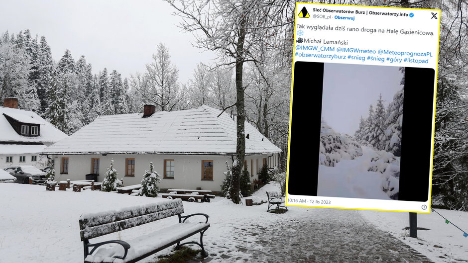 Zima zaatakowała na południu Polski. W górach prawie 50 cm śniegu (screen: Twitter.com/SOB_pl)