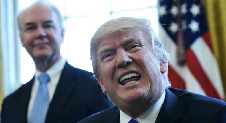 US President Donald Trump speaks from the Oval Office of the White House in Washington, DC, on March 24, 2017