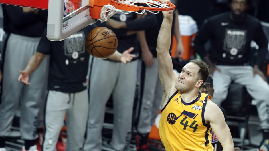 Historia mówi, że duże szanse na finał mają Utah Jazz n/z  Bojan Bogdanovic