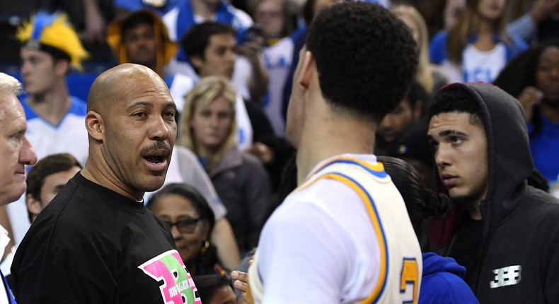 LaVar Ball with his son Lonzo.