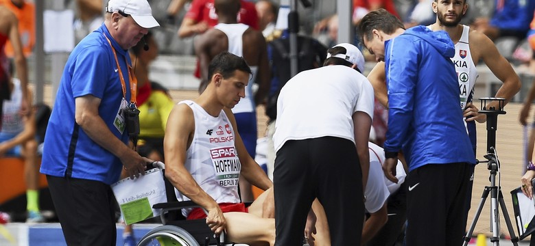 Karol Hoffmann opuścił stadion na... wózku inwalidzkim. Wielki pech polskiego trójskoczka