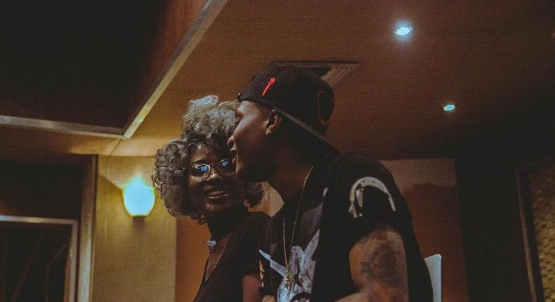 Efya and Wizkid working in the studio